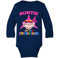 Auntie Of The Baby Birthday Shark Auntie Shark Halloween Day Baby Long Sleeve Bodysuit