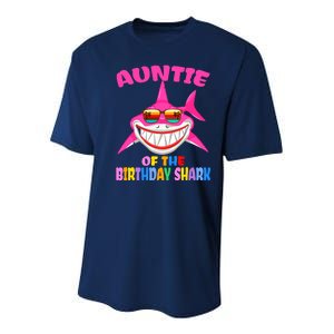 Auntie Of The Baby Birthday Shark Auntie Shark Halloween Day Youth Performance Sprint T-Shirt