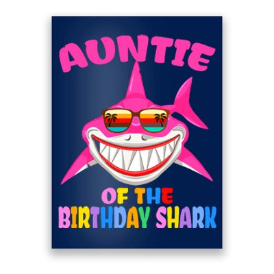 Auntie Of The Baby Birthday Shark Auntie Shark Halloween Day Poster