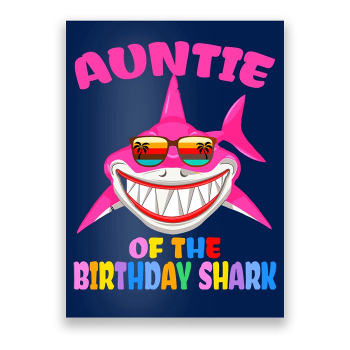 Auntie Of The Baby Birthday Shark Auntie Shark Halloween Day Poster