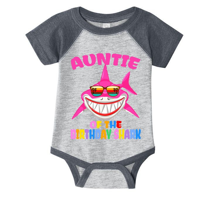 Auntie Of The Baby Birthday Shark Auntie Shark Halloween Day Infant Baby Jersey Bodysuit