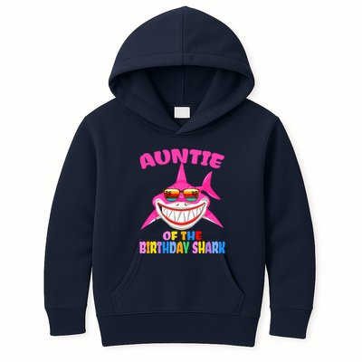 Auntie Of The Baby Birthday Shark Auntie Shark Halloween Day Kids Hoodie