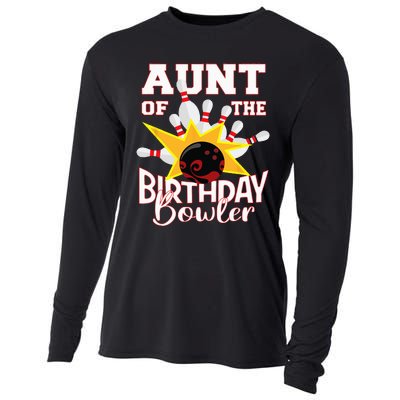 Aunt Of The Birthday Bowler Bowling Party Cooling Performance Long Sleeve Crew