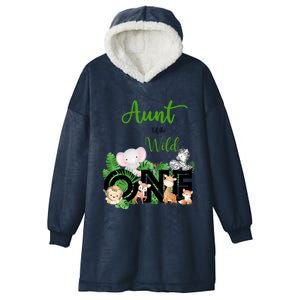 Aunt Of The Wild One Zoo's Happy Birthday Jungle Animal Cool Gift Hooded Wearable Blanket