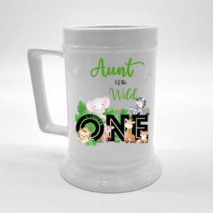 Aunt Of The Wild One Zoo's Happy Birthday Jungle Animal Cool Gift Beer Stein