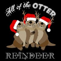 All Of The Otter Reindeer Funny Other Christmas Beaver Stripe Pom Pom Beanie