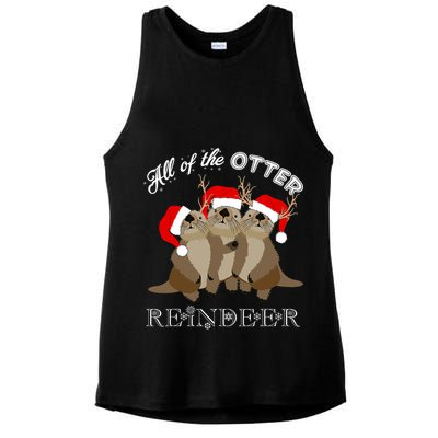 All Of The Otter Reindeer Funny Other Christmas Beaver Ladies PosiCharge Tri-Blend Wicking Tank