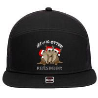 All Of The Otter Reindeer Funny Other Christmas Beaver 7 Panel Mesh Trucker Snapback Hat