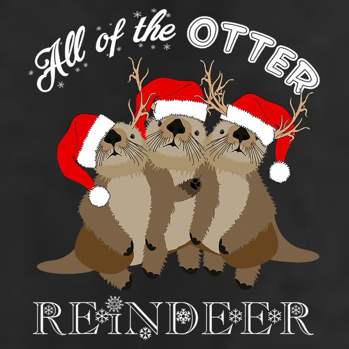 All Of The Otter Reindeer Funny Other Christmas Beaver 7 Panel Mesh Trucker Snapback Hat