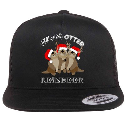 All Of The Otter Reindeer Funny Other Christmas Beaver Flatbill Hat