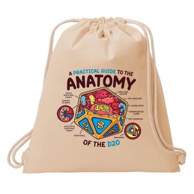 Anatomy Of The D20 Polyhedral 20 Sided Dice Funny RPG Drawstring Bag