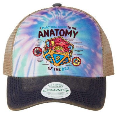 Anatomy Of The D20 Polyhedral 20 Sided Dice Funny RPG Legacy Tie Dye Trucker Hat