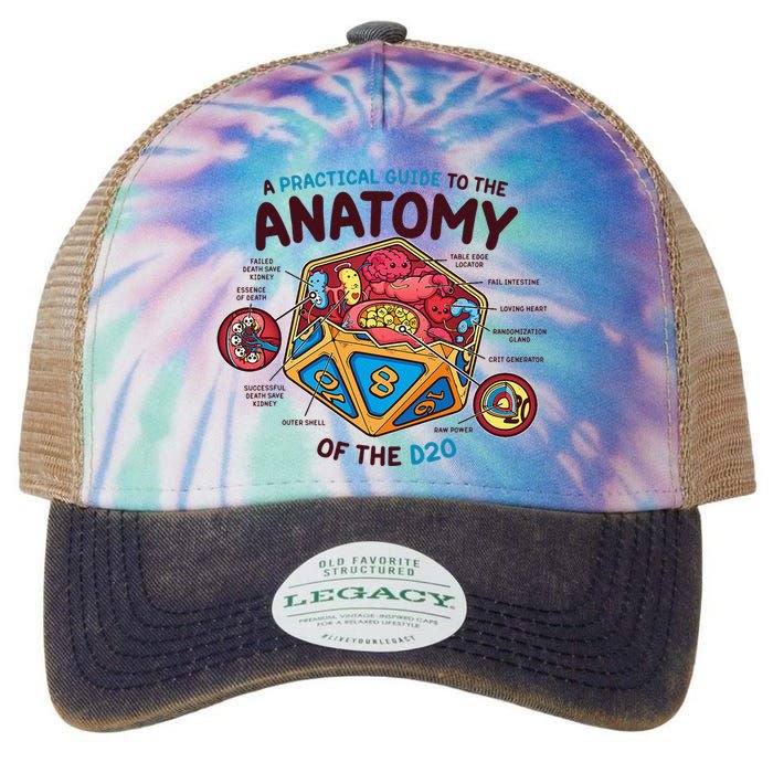 Anatomy Of The D20 Polyhedral 20 Sided Dice Funny RPG Legacy Tie Dye Trucker Hat