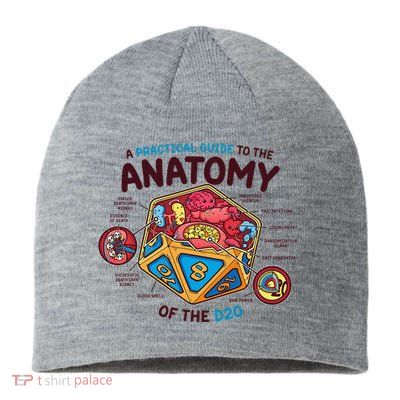 Anatomy Of The D20 Polyhedral 20 Sided Dice Funny RPG Sustainable Beanie
