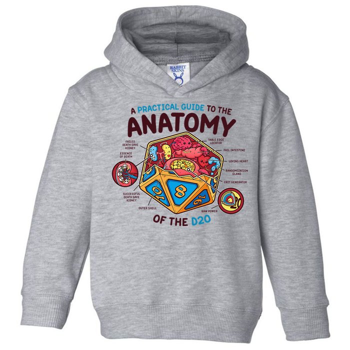 Anatomy Of The D20 Polyhedral 20 Sided Dice Funny RPG Toddler Hoodie
