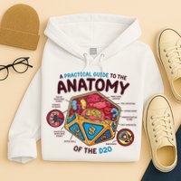 Anatomy Of The D20 Polyhedral 20 Sided Dice Funny RPG Hoodie