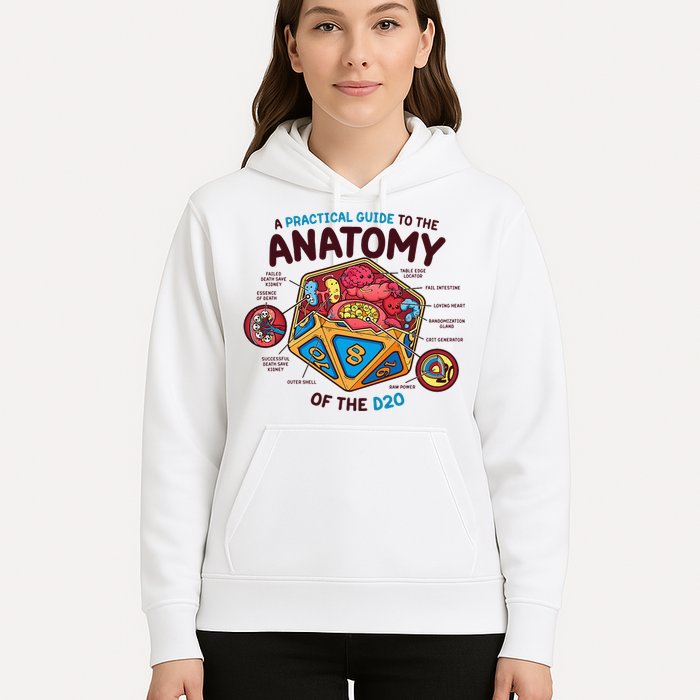 Anatomy Of The D20 Polyhedral 20 Sided Dice Funny RPG Hoodie