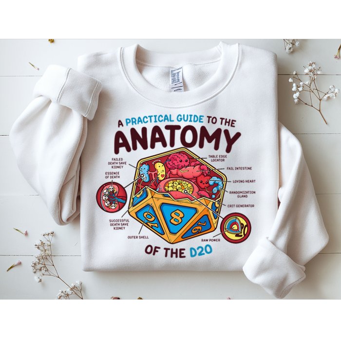 Anatomy Of The D20 Polyhedral 20 Sided Dice Funny RPG Sweatshirt