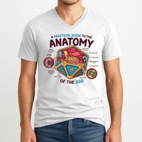 Anatomy Of The D20 Polyhedral 20 Sided Dice Funny RPG V-Neck T-Shirt