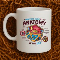Anatomy Of The D20 Polyhedral 20 Sided Dice Funny RPG Mug