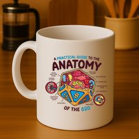 Anatomy Of The D20 Polyhedral 20 Sided Dice Funny RPG Mug