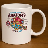 Anatomy Of The D20 Polyhedral 20 Sided Dice Funny RPG 11oz C Handle Ceramic Mug