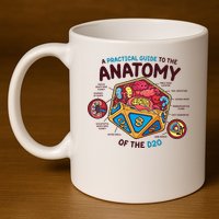 Anatomy Of The D20 Polyhedral 20 Sided Dice Funny RPG 11oz C Handle Ceramic Mug