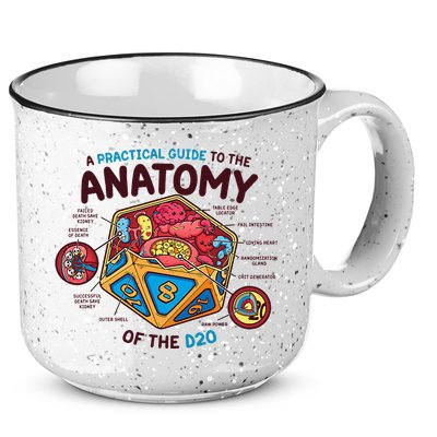 Anatomy Of The D20 Polyhedral 20 Sided Dice Funny RPG 15oz Campfire Ceramic Mug