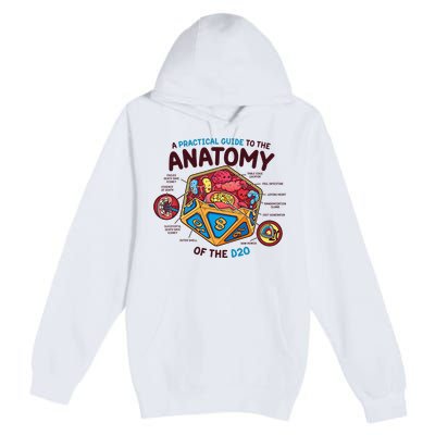Anatomy Of The D20 Polyhedral 20 Sided Dice Funny RPG Premium Pullover Hoodie