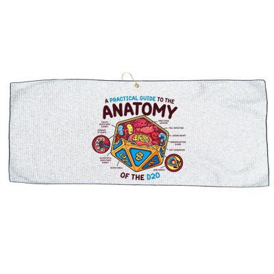 Anatomy Of The D20 Polyhedral 20 Sided Dice Funny RPG Large Microfiber Waffle Golf Towel
