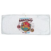 Anatomy Of The D20 Polyhedral 20 Sided Dice Funny RPG Large Microfiber Waffle Golf Towel