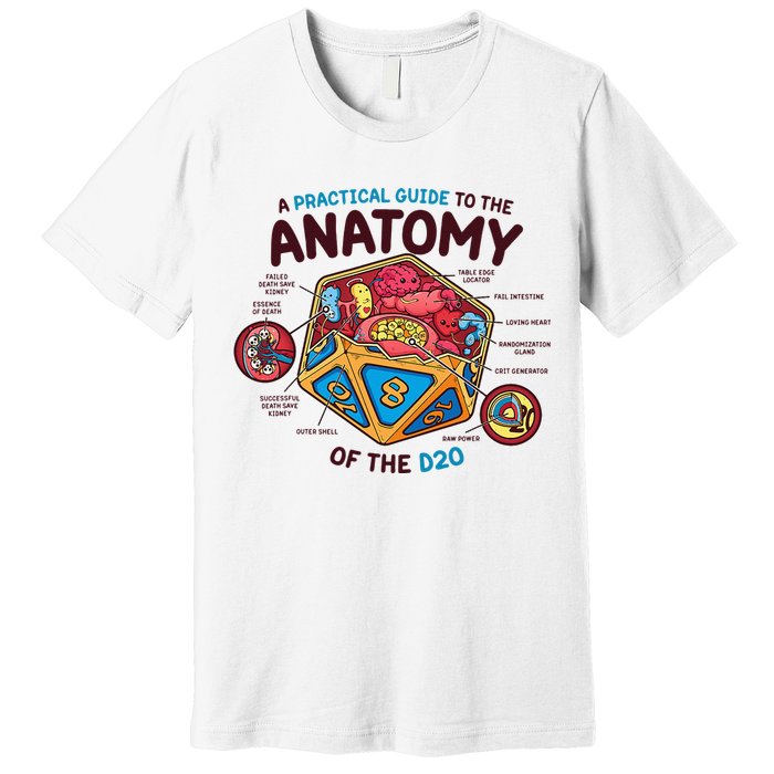 Anatomy Of The D20 Polyhedral 20 Sided Dice Funny RPG Premium T-Shirt