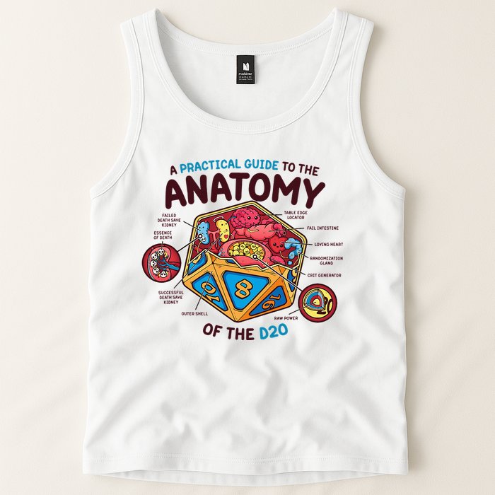 Anatomy Of The D20 Polyhedral 20 Sided Dice Funny RPG Tank Top
