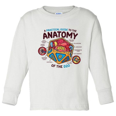 Anatomy Of The D20 Polyhedral 20 Sided Dice Funny RPG Toddler Long Sleeve Shirt