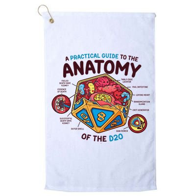 Anatomy Of The D20 Polyhedral 20 Sided Dice Funny RPG Golf Towel
