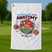 Anatomy Of The D20 Polyhedral 20 Sided Dice Funny RPG Golf Towel