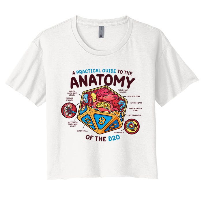 Anatomy Of The D20 Polyhedral 20 Sided Dice Funny RPG Crop Top