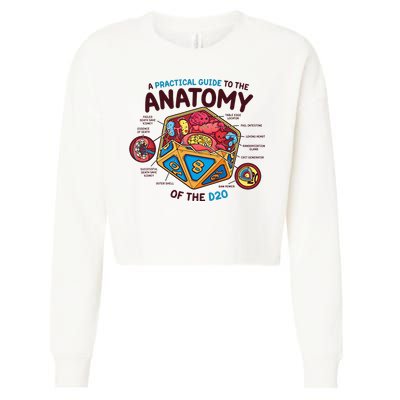 Anatomy Of The D20 Polyhedral 20 Sided Dice Funny RPG Cropped Pullover Crew