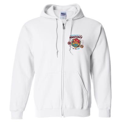 Anatomy Of The D20 Polyhedral 20 Sided Dice Funny RPG Full Zip Hoodie