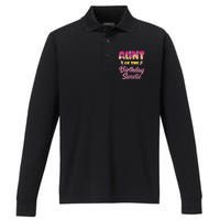 Aunt Of The Birthday Sweetie Ice Cream Birthday Performance Long Sleeve Polo