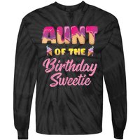 Aunt Of The Birthday Sweetie Ice Cream Birthday Tie-Dye Long Sleeve Shirt