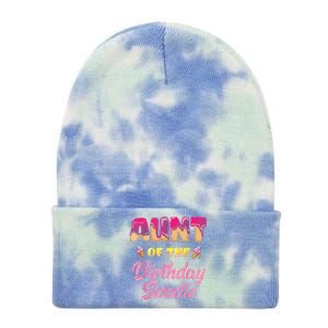 Aunt Of The Birthday Sweetie Ice Cream Birthday Tie Dye 12in Knit Beanie