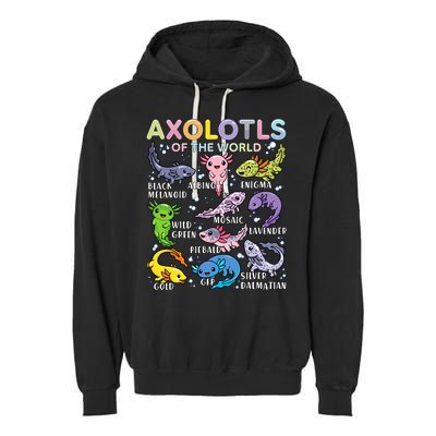 Axolotls Of The World Axolotl Kawaii Animals Salamander Garment-Dyed Fleece Hoodie