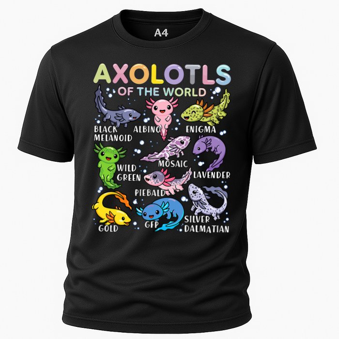 Axolotls Of The World Axolotl Kawaii Animals Salamander Performance Shirt
