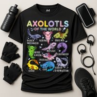 Axolotls Of The World Axolotl Kawaii Animals Salamander Performance Shirt
