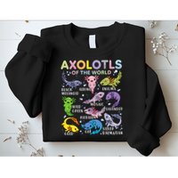 Axolotls Of The World Axolotl Kawaii Animals Salamander Sweatshirt