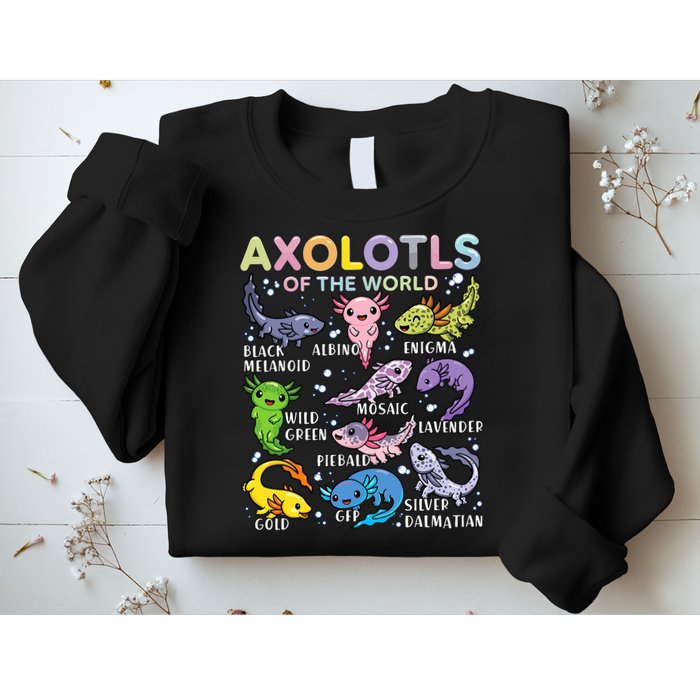 Axolotls Of The World Axolotl Kawaii Animals Salamander Sweatshirt