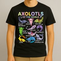 Axolotls Of The World Axolotl Kawaii Animals Salamander T-Shirt