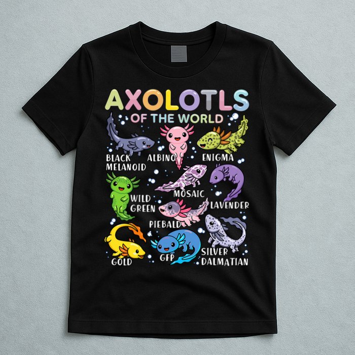 Axolotls Of The World Axolotl Kawaii Animals Salamander T-Shirt