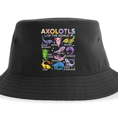 Axolotls Of The World Axolotl Kawaii Animals Salamander Sustainable Bucket Hat